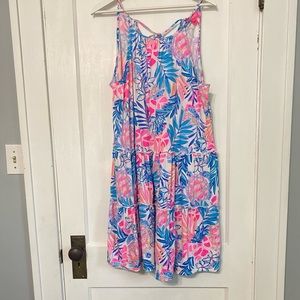 Lilly Pulitzer - Evalyn Tiered Dress - XL - Resort White Rainforest Retreat